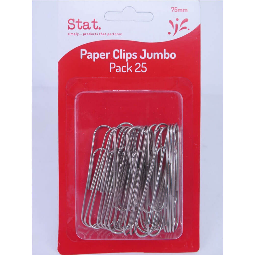 Stat Sponky na papír 25ks 75mm (stříbrný)
