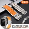 Stalowy Pasek do Apple Watch Ultra 3 2 1 49mm 46mm 45mm 44mm Gumowy Metalowy Pasek do Iwatch Series 11 10 9 8 7 6 5 SE3