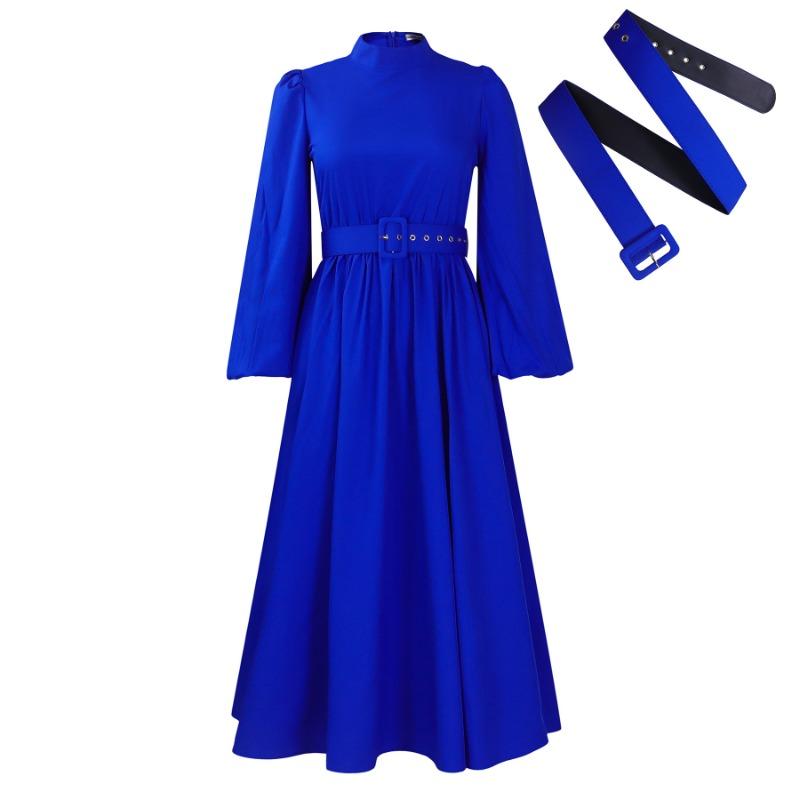 

Женская одежда зима новая полувысокая горловина длинный рукав талия темперамент талия талия тонкий большой маятник платье XXXL