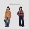 Zuo Xi Girls' Plaid Long-Sleeve Shirt