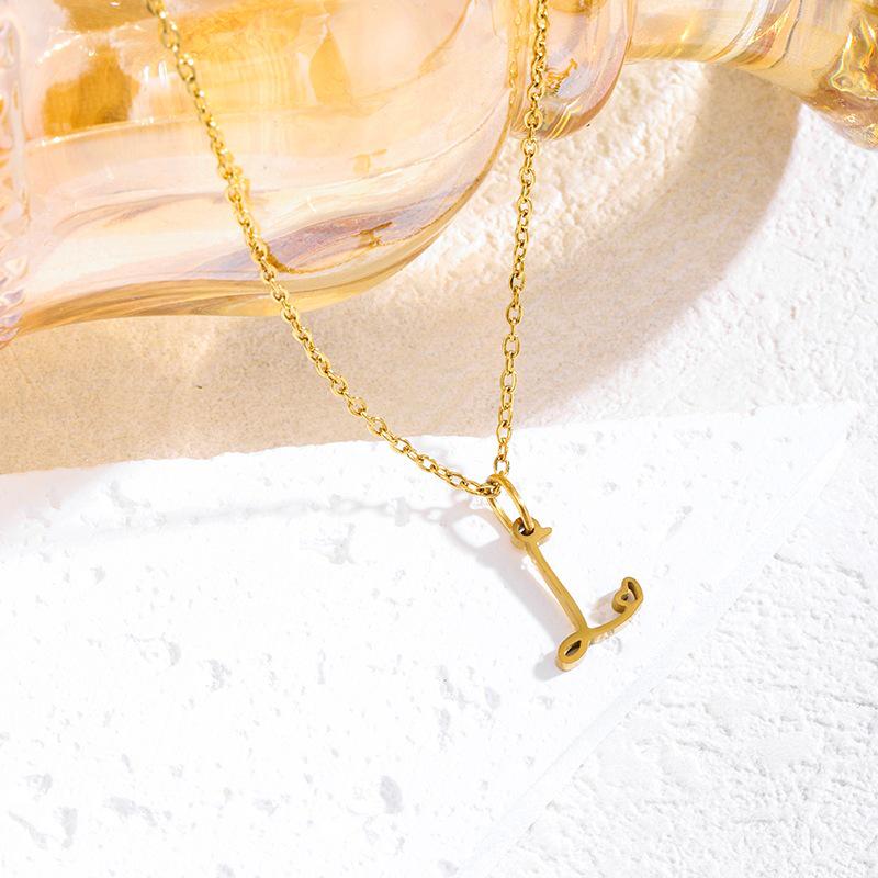 Elegant Titanium Steel Letter Necklace for Women - 2026 Clavicle Chain English Letter Pendant Jewelry