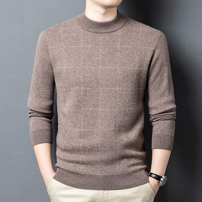 Firstview Men's Thickened 98% Wool Round Neck Pullover