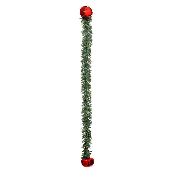Christmas Garland for Stair Railings 11.8 Inch Ties Banister Bells, Decorative Twist Ties, Reusable Lifelike Greenery Artificial Pine Hanger