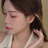 925 Silver Jewelry Pink Crystal Sweet Love Heart Stud Earrings for Women Wedding Party Jewelry For Girls Friend Gift