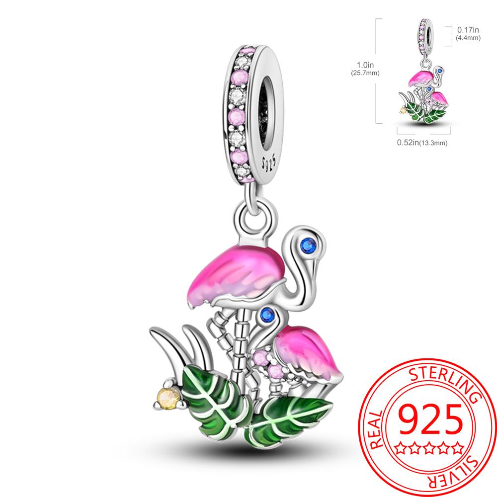 Colorful Copper Colorful Animals Parrot Rabbit Puppy Charm Pendant Fit Dly Bracelet Necklace Boutique Handmade Gift