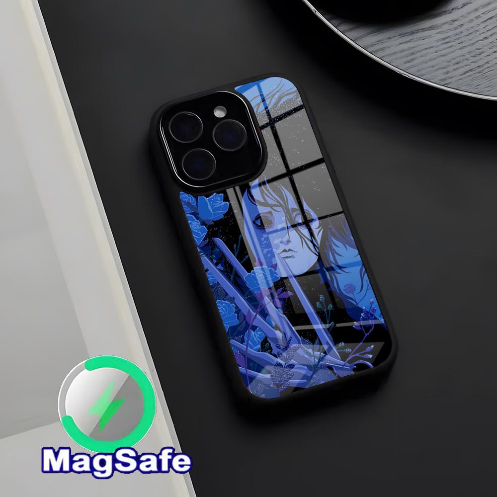 Retro Edward Scissorhands Phone Case Magnetic Glass Case For IPhone 17 Pro Max 16 15 14 13 11 Pro Max Plus Phone Case