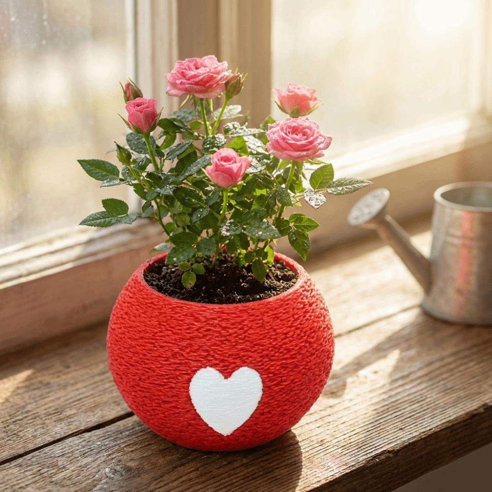 Mini 3D Printed Plant Pot Heart Pattern Eco-Friendly Planter Mini Succulent Pots  Office
