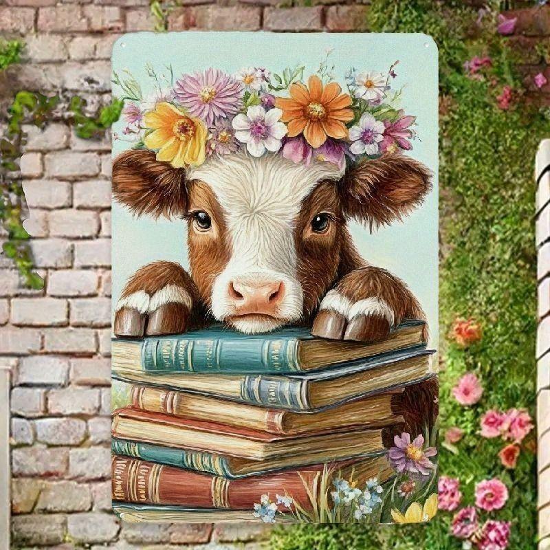 Retro Metal Animal Wall Art for Home Kitchen Farm Cafe Garden