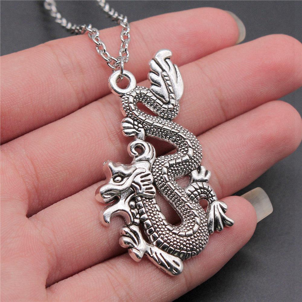 45cm Or 70cm Long Chain Necklace Dragon Snake Anime Minimalist Jewelry Components QN023