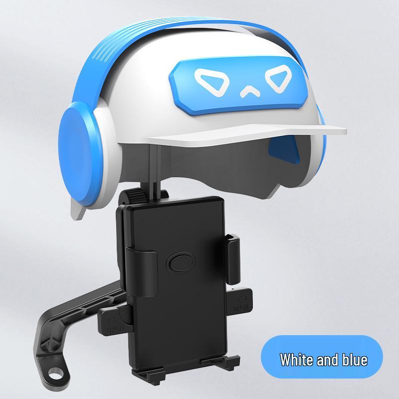 

Shockproof Rainproof Mobile Holder for Vehicles and Bikes Helmet Only білий/синій