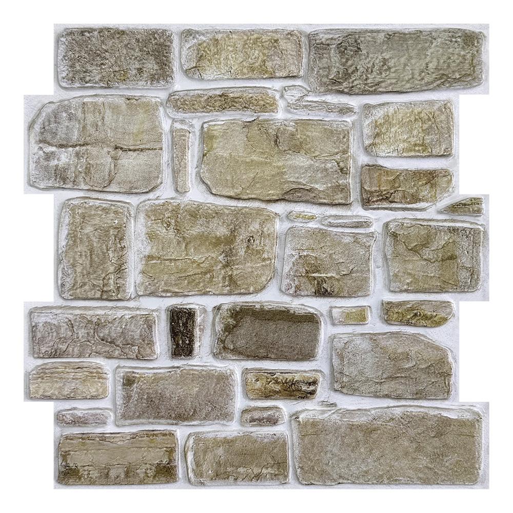 

3D Tile Stickers, 3D Faux Stone Textures, Matte, 30cm x 30cm, Water and Mold Resistant, for Living Room, Kitchen Wall Update 1 sheet