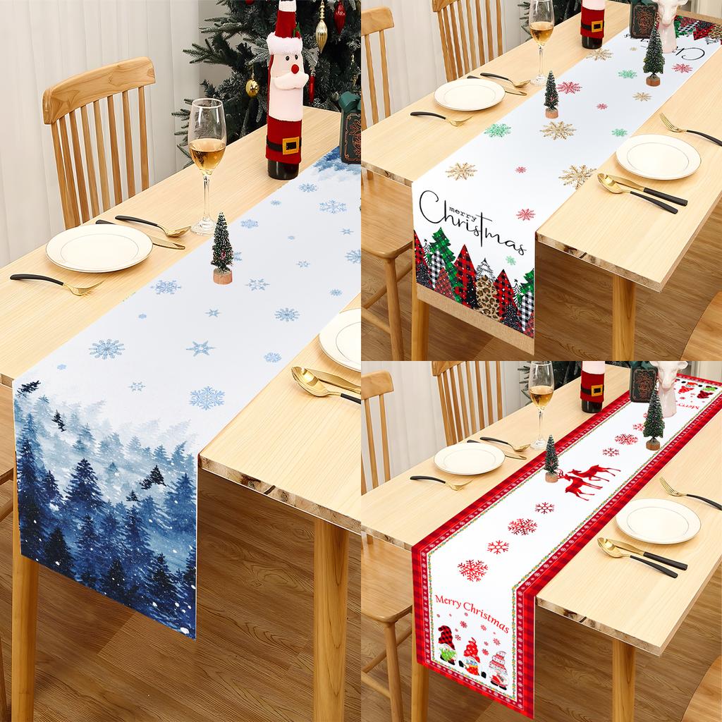 Christmas Table Runner Merry Christmas Table Decoration for Home 2024 Table Cover Xmas Ornament Navidad Natal New Year Gift 2025