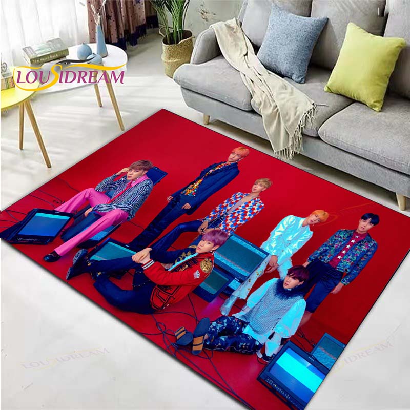 Kpop Bangtan Boys BTS Carpet Rug Kids Carpets Living Room Tea Table Mats Bedroom Rug Washable Floor Mats Household Area Mat