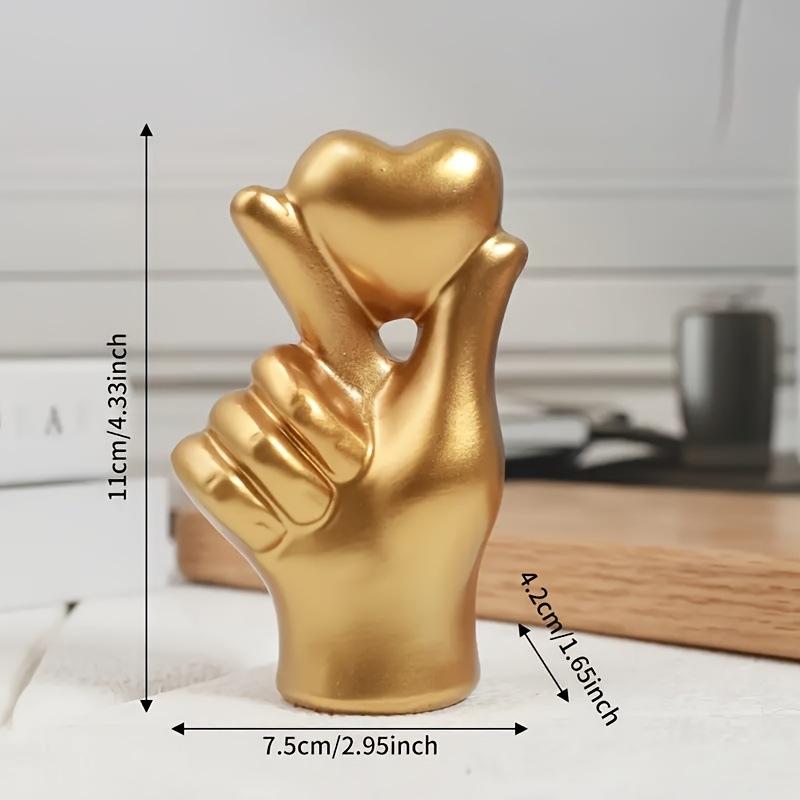 1pcs Modern Minimalist Hand Gesture Resin Figurine Living Room Home Decor Valentine's Day Ambience Ornament Festive Gift