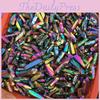Stunning Electroplate Rainbow Colorful Titanium Aura Lemurian Seed Quartz Crystal Decor For Spiritual Growth