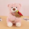 Romantic Holding Flowers Bear Doll Detachable Bear Wear Rose Hat Bouquet Bear Doll  Birthday