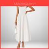 Polyester Sleeveless Backless Dress With Ties For Casual Spring Office Wear