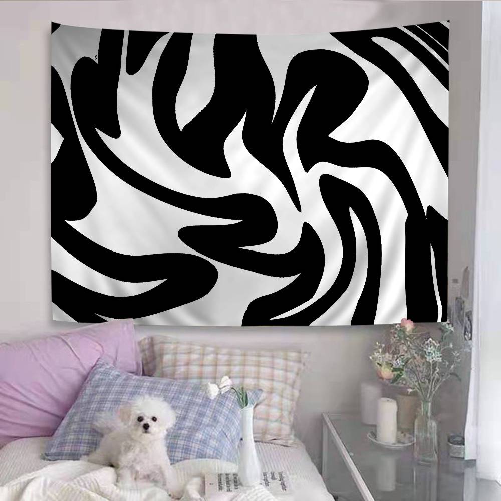Black White Print Zebra Printed Large Wall Tapestry Indian Buddha Wall Decoration Witchcraft Bohemian Hippie Wall Art Decor