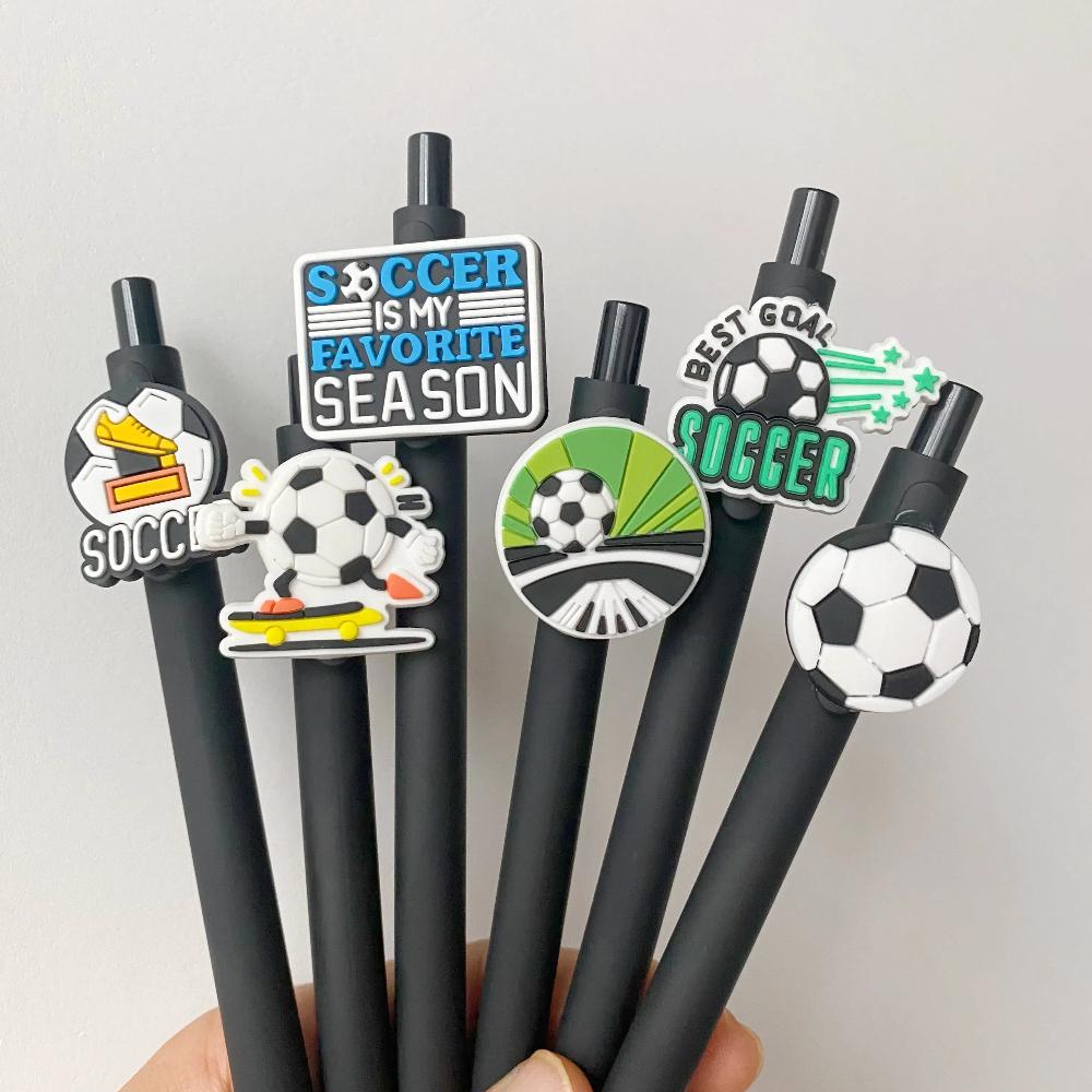 10pcs Soccer Pen Gel Pens Soccer Party Favors Black Ink Pens Gifts for Teachers Stationery Office Classroom
