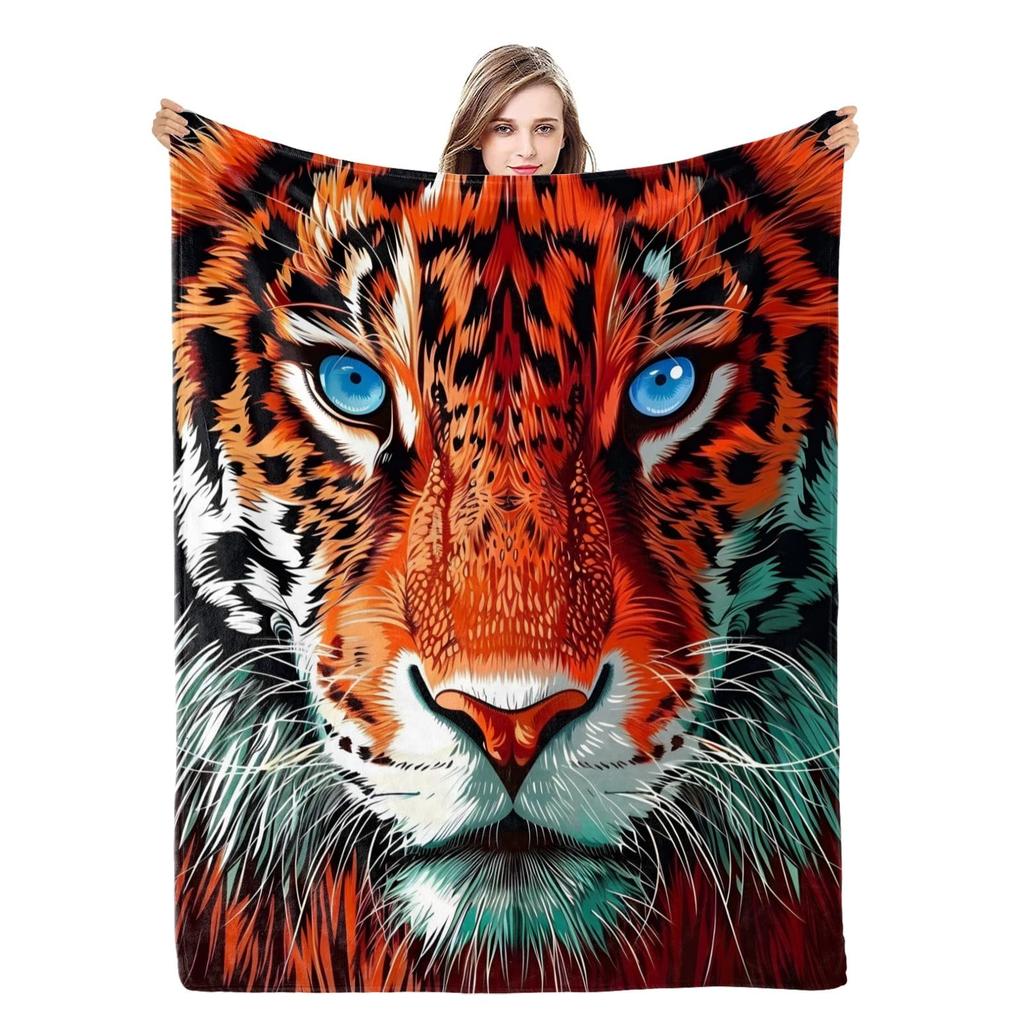 Tiger Blanket Wild Animal Flannel Throw Blanket Soft Comfy Lightweight Cozy Plush Fuzzy Warm Blanket for Home Couch Bed Sofa