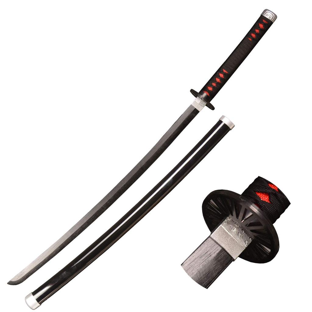 Replica Samurai Sword, 40-inch Plastic Samurai Sword Prop for Cosplay, Halloween, and Cosplay Gift (Tanjirou 1)