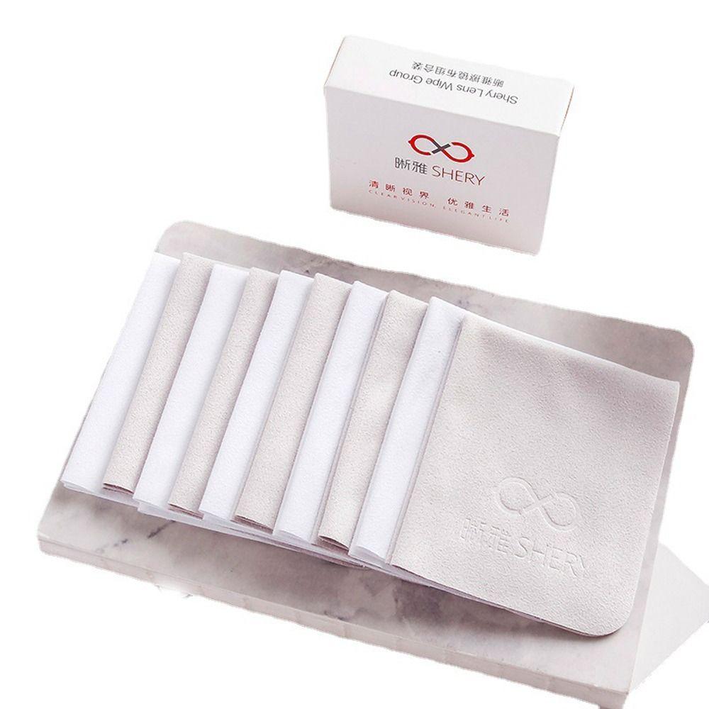 10Pcs Letter Glasses Cleaner Cloth Solid Color Soft Lens Cleaner Cloth Glasses Clean Suede Sunglasses Cleaning Wipes Camera