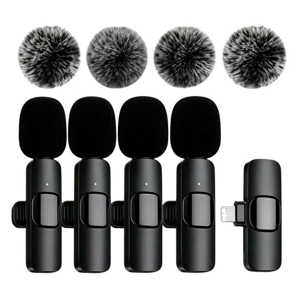 Microfono Lavalier Wireless Quad K9 per Trasmissioni Live Multi-Persona con Riduzione del Rumore AI