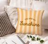 Stylish Sunshine Quote Throw Pillow Cover Cushion Case Beige Stripe Accent Home Decor Pillowcase 18x18 Inch