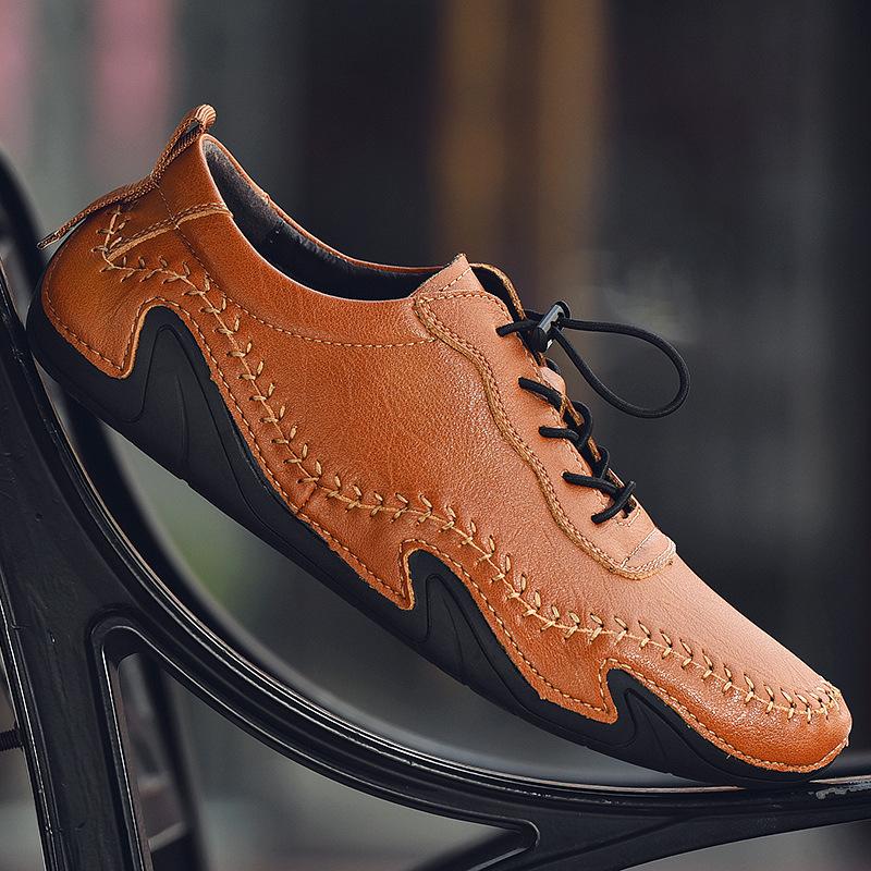 Übergröße Frühling Herren Gommino Herren Leder Slip-on Weiche Unterseite Leder Fahren Casual Lederschuhe Tide