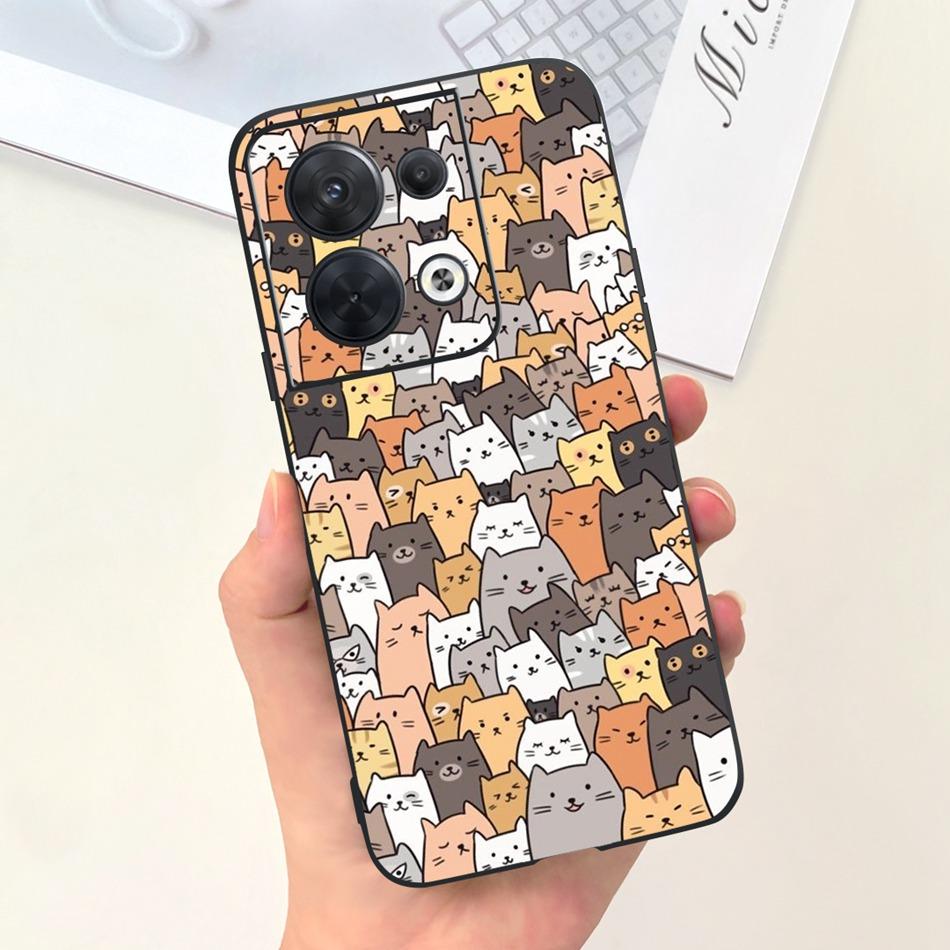 For OPPO Reno8 CPH2359 Case Reno8 Pro CPH2357 Reno 8 8Pro 5G Lovely Cartoon Candy Color Soft Silicone TPU Phone Back Cover