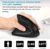 BeWishes Ergonomic Left-Handed Mouse, 2.4G Left-Handed Wireless Vertical Mouse with 3 Adjustable DPI (80012001600), Especially for Left-Handed People