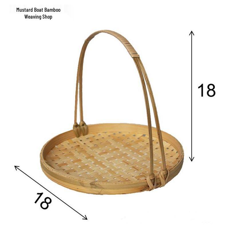 Handgeflochtene Bambus-Handtasche, Spreuschale, Trockenschale, Bauernhaus-Snackkorb, Bambuskorb, Hanfu-Requisiten