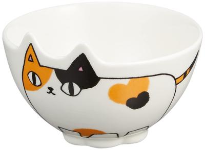 Ceramic Indigo Cat 3 Brothers Cat Shaped Rice Bowl Mike 23126 10.5×h6cm