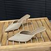 Temperament Pointed Head Thin Heel High Heel Bag Head Sandals Women's Summer 2025 New Sexy Rhinestone Mesh Fashion Sandals