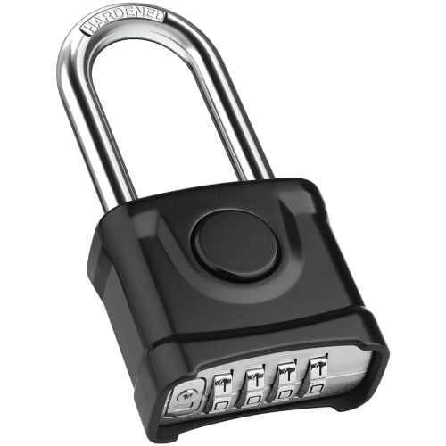 

Diyife Upgraded Large Waterproof Padlock, Outdoor Padlock with One-Touch Unlock, 4-Digit Combination Lock, 8mm Thick 304 Stainless Steel Locker, Anti-