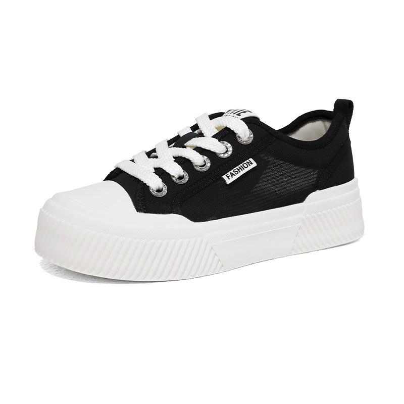 

thick-soled little white shoes women s 2025 summer thin hollow mesh breathable and lightweight casual net shoes versatile sports board shoes 40
