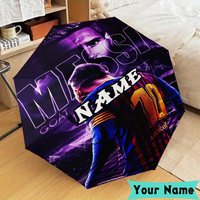 Custom Name Argentina Football Legends Umbrella, Foldable Umbrella Suitable for Outdoor Shopping Travel Sports, Exquisite Gift for Family