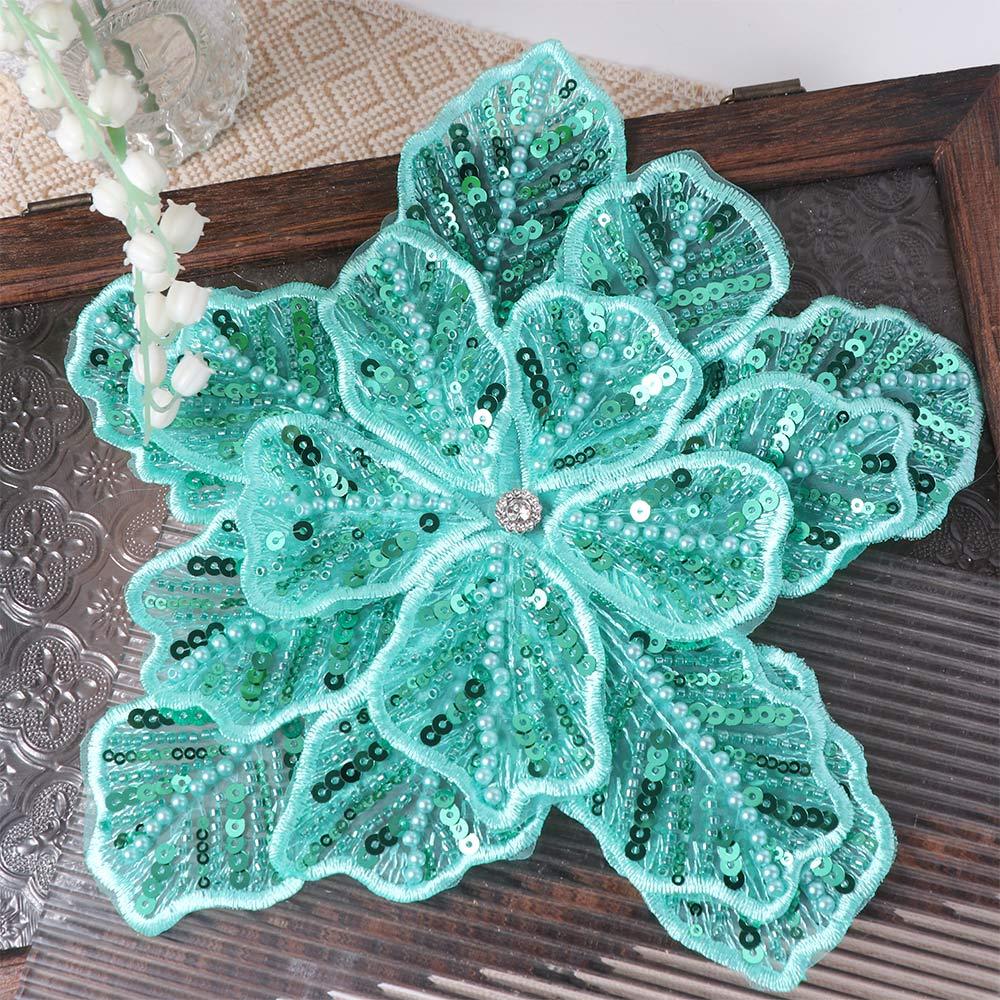 Embroidered Flower Multi-layer Appliques Sequin Clothing Applique DIY Clothing Patches Dressmaking