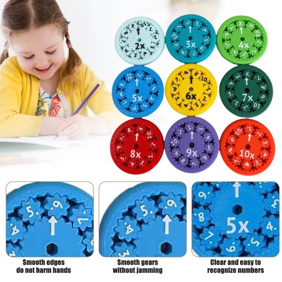9/18Pcs Math Fidget Spinner Addition Subtraction Division Multiplication Learning Educational Spinner Toy Students Teaching Aid Math Manipulatives