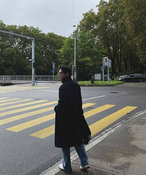 Bymono [Big Sizes Xl-6Xl] Mono Urban High-Neck Oversized Long Coat