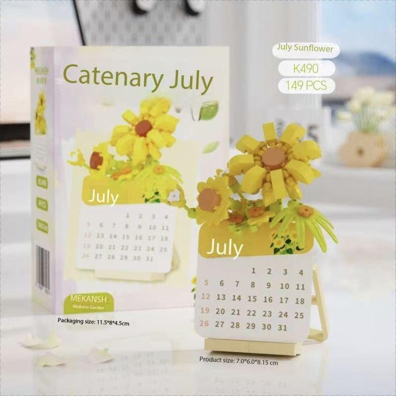 Non-Toxic Succulent Plant Building Blocks 3D Puzzle Calendar - Educational Stem Toys For Children Kids Students Creative Desktop Decor