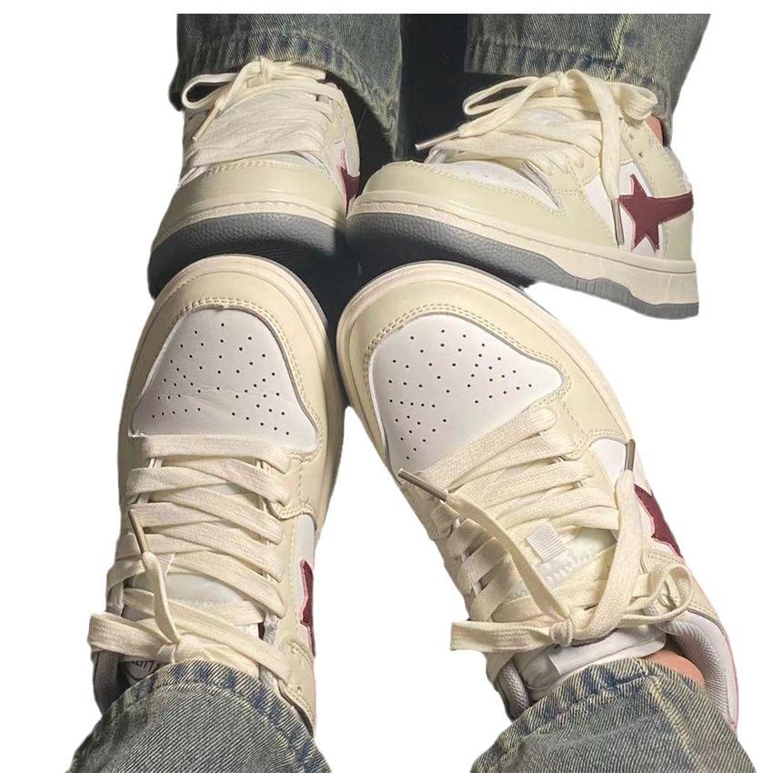 Shoes Women's Spring New Cheese Cream Stars Versatile Soft Sole Casual Sports Couple Board Shoes