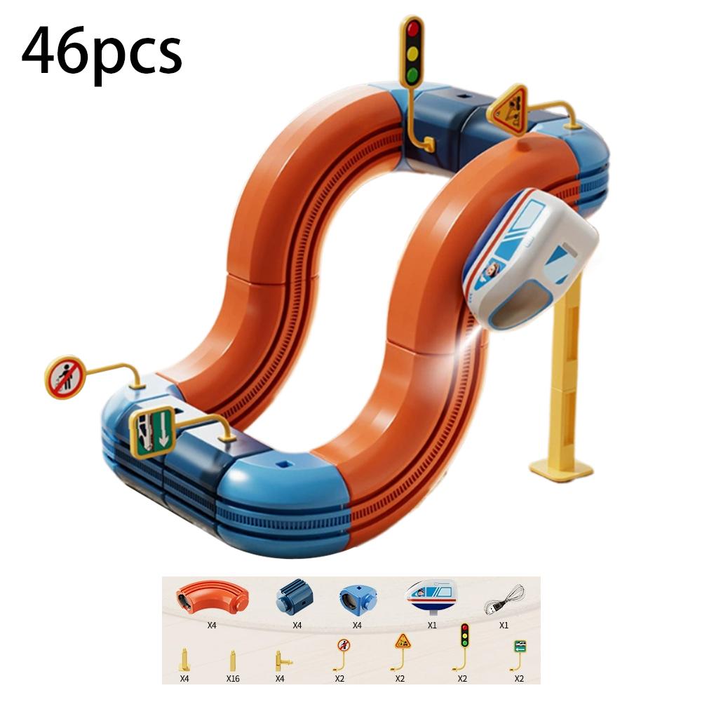 Electric Magnetic Track Train for Kids Montessori Toys DIY Magnetism Orbital Cube Road Build Anti-gravity Levitating Train Gift