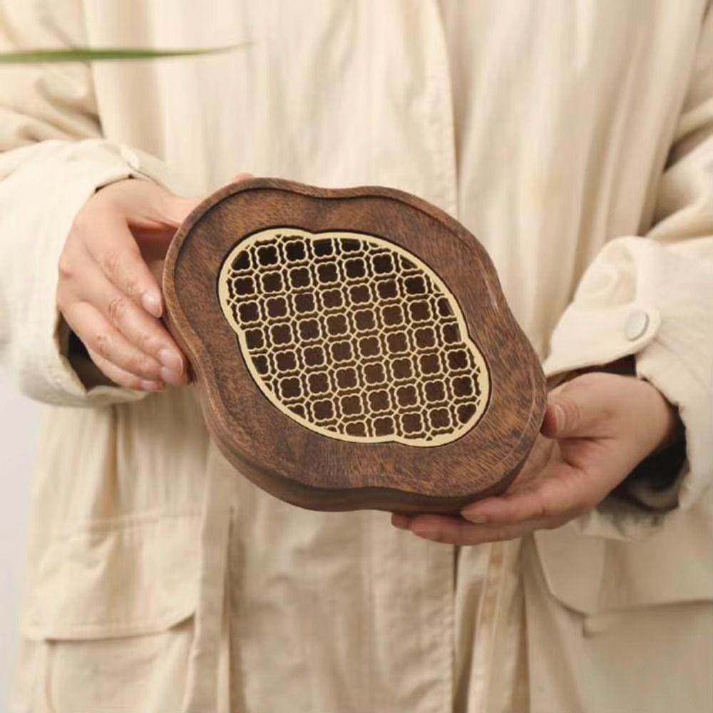 Water Storage Dry Brewing Tea Table Walnut Wood Teapot Drain Plate Small Teapot Holder  Outdoor