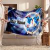 Erling Haaland Personalized Fleece Blanket With Football Logo, Custom Name Text Soft Warm Home Throw Blanket