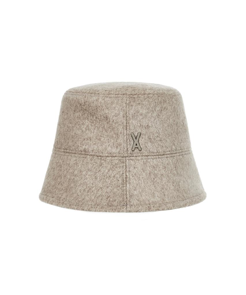 Bajal Studded Drop Oversized Wool Bucket Hat Brown