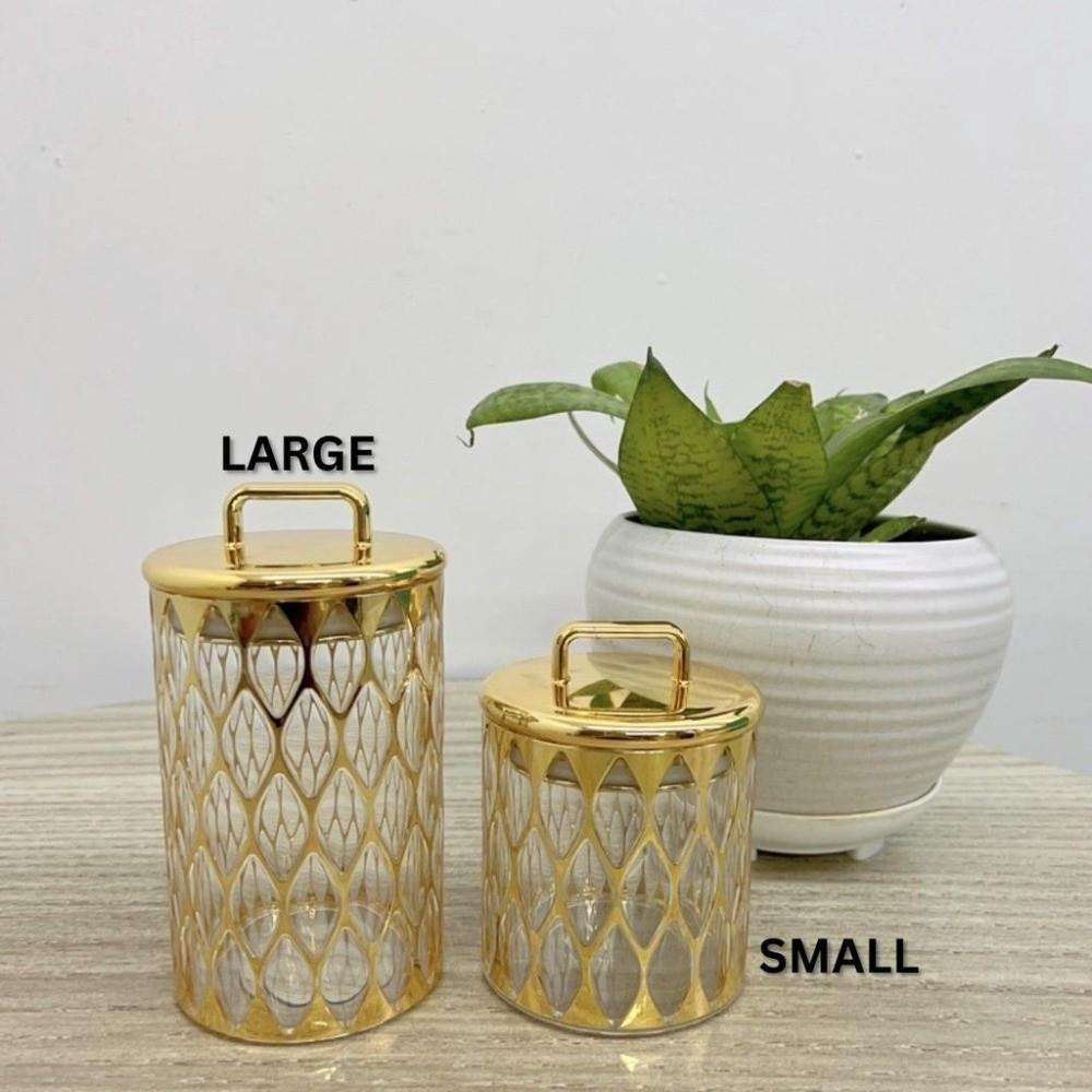 Gold-plated Food Storage Jar Acrylic Storage Box Decorative Jar Sealed Jar  Home Decor