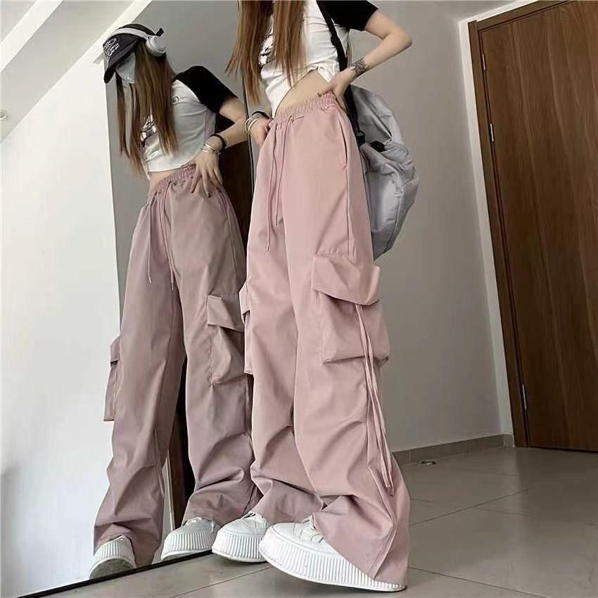 Unisex High-Waist Retro Work Pants, Wide-Leg, Loose-Fit for Spring, Summer, or Autumn