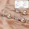 Leaf Imitation Pearl Necklaces Earrings Sets For Women Fashion Flower Cubic Zirconia Pendant with Chain Birhday Gift