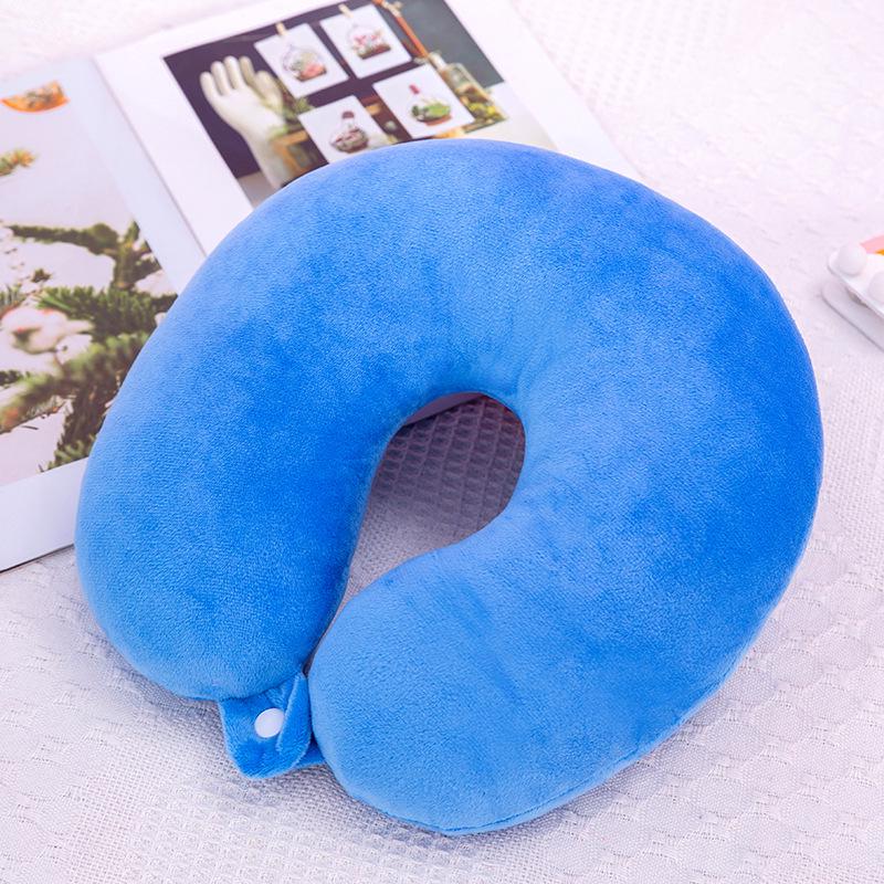 U-Shaped Travel Neck Pillow - Portable Car Support, Multi-Color Options, PP Cotton Comfort